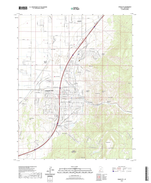 Cedar City Utah US Topo Map Image