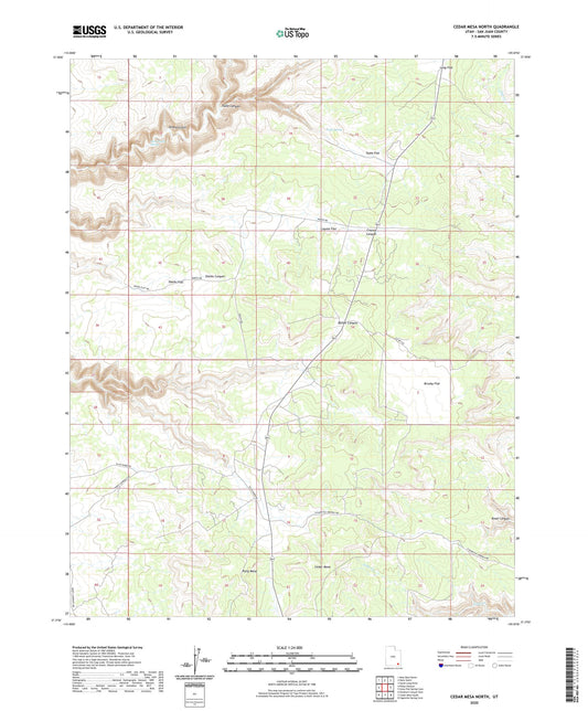 Cedar Mesa North Utah US Topo Map Image