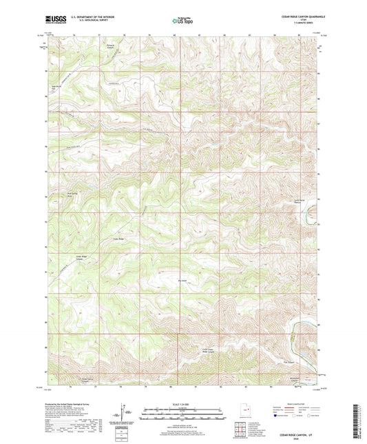 Cedar Ridge Canyon Utah US Topo Map Image