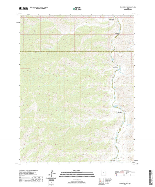 Chandler Falls Utah US Topo Map Image