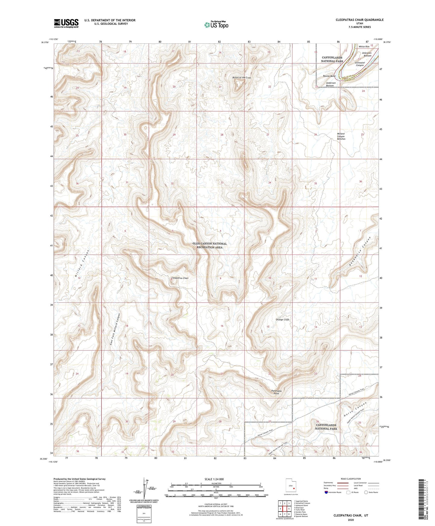 Cleopatras Chair Utah US Topo Map Image