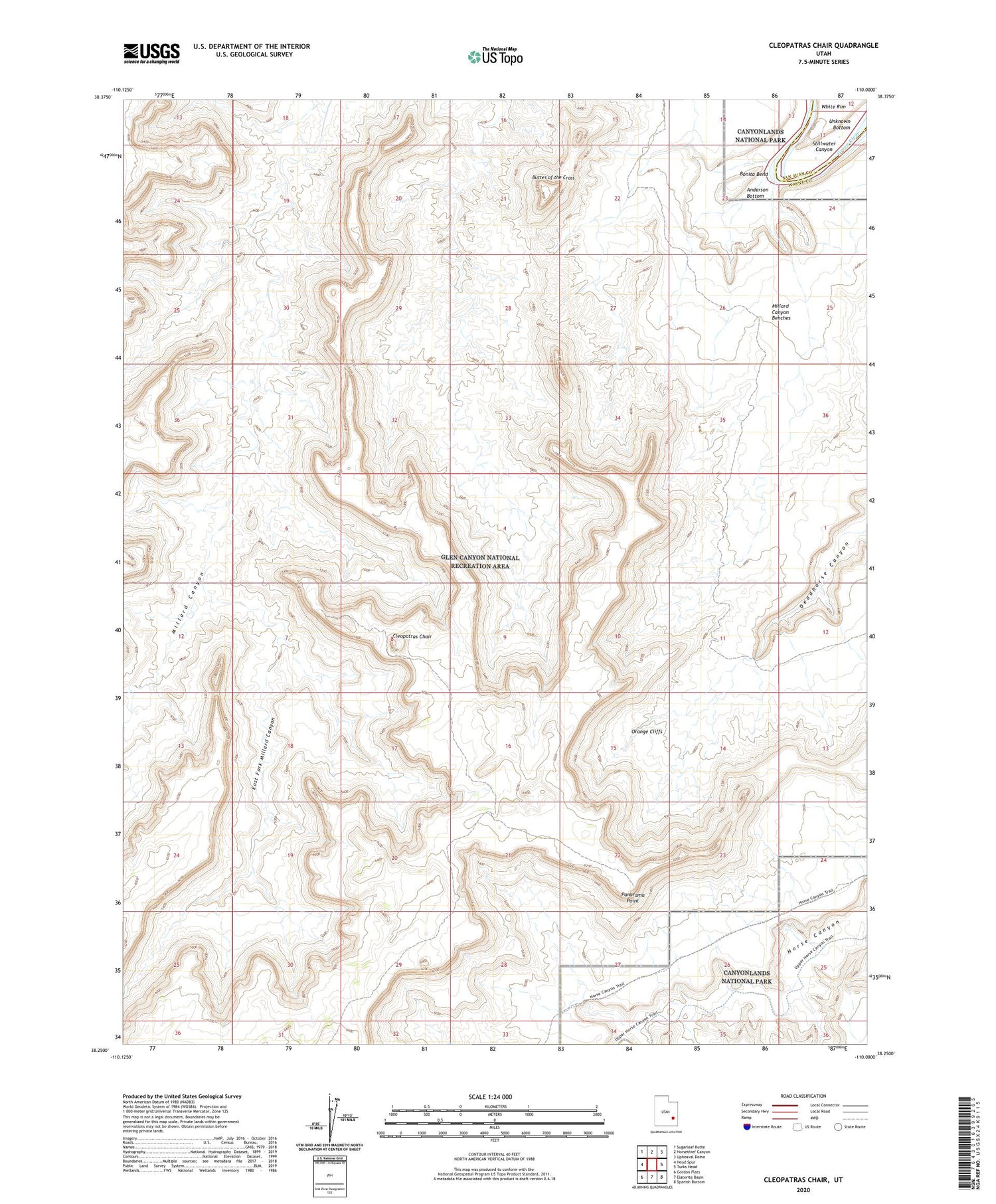 Cleopatras Chair Utah US Topo Map Image