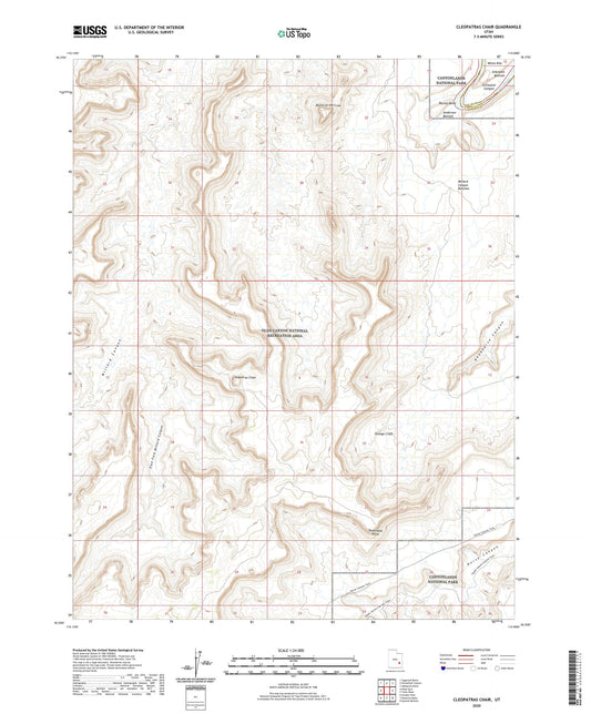 Cleopatras Chair Utah US Topo Map Image