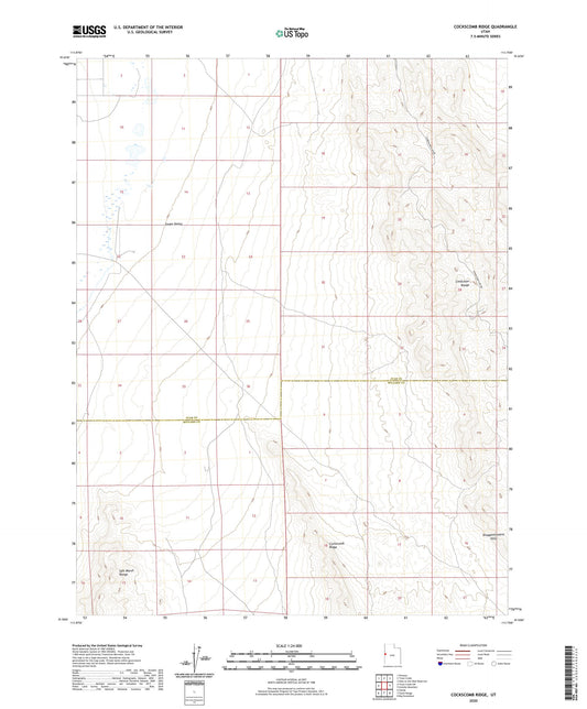 Cockscomb Ridge Utah US Topo Map Image