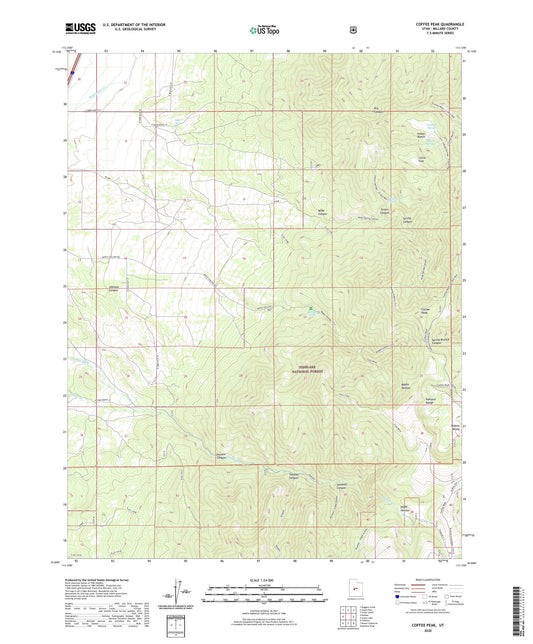 Coffee Peak Utah US Topo Map Image
