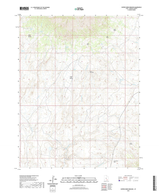 Copper Creek Benches Utah US Topo Map Image