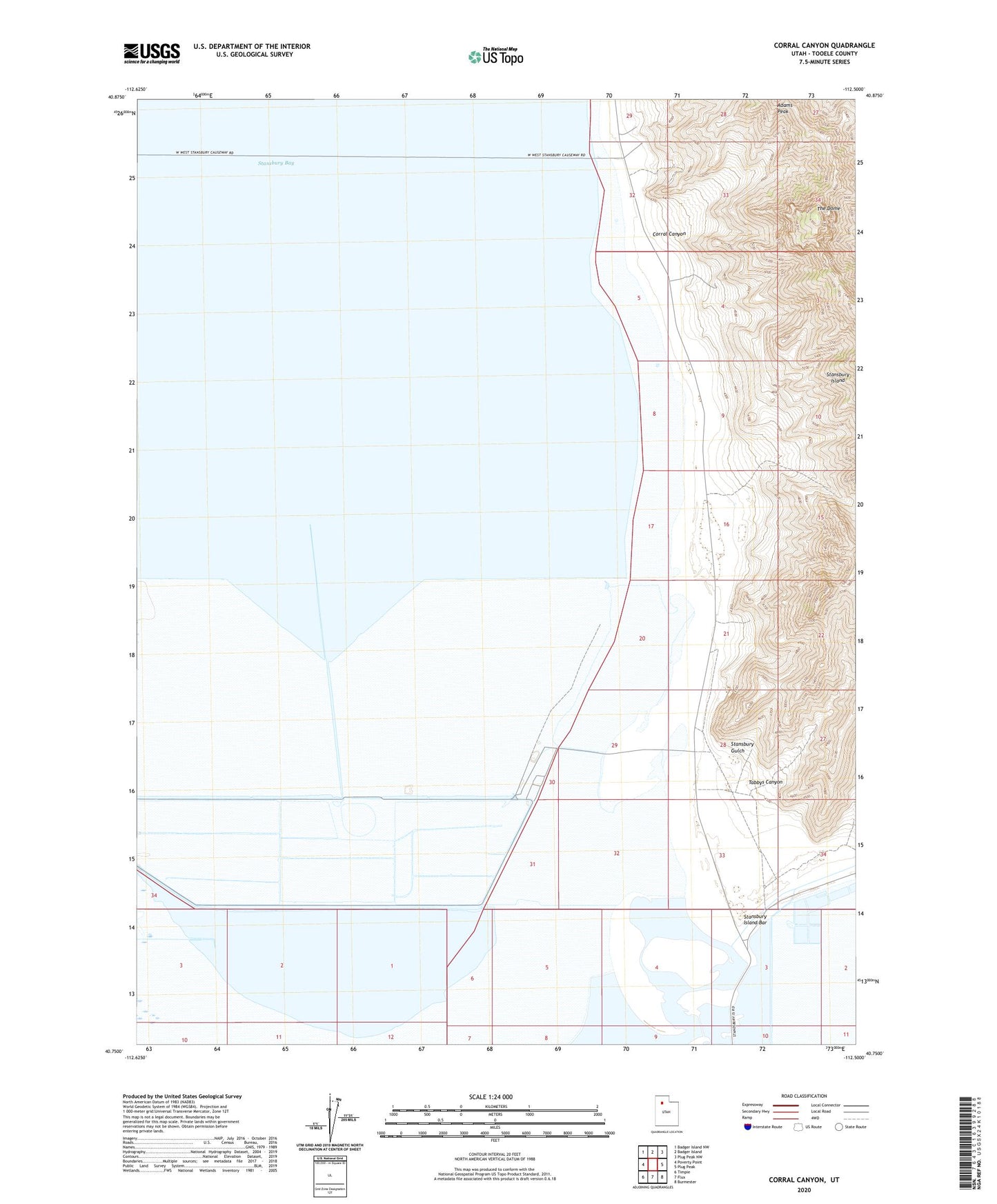 Corral Canyon Utah US Topo Map Image