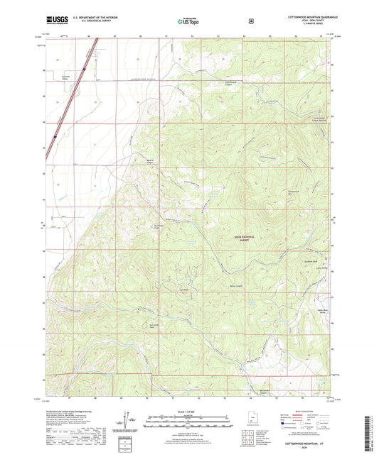 Cottonwood Mountain Utah US Topo Map Image