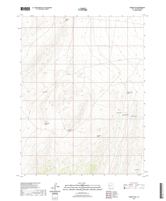 Cowboy Pass Utah US Topo Map Image