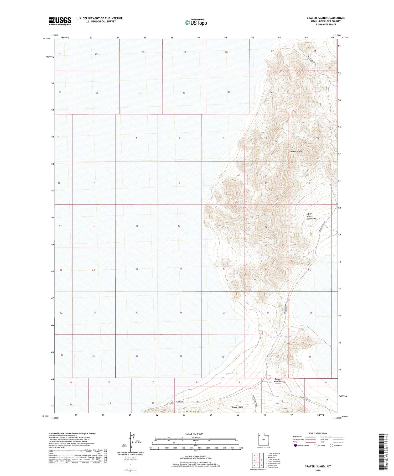 Crater Island Utah US Topo Map Image