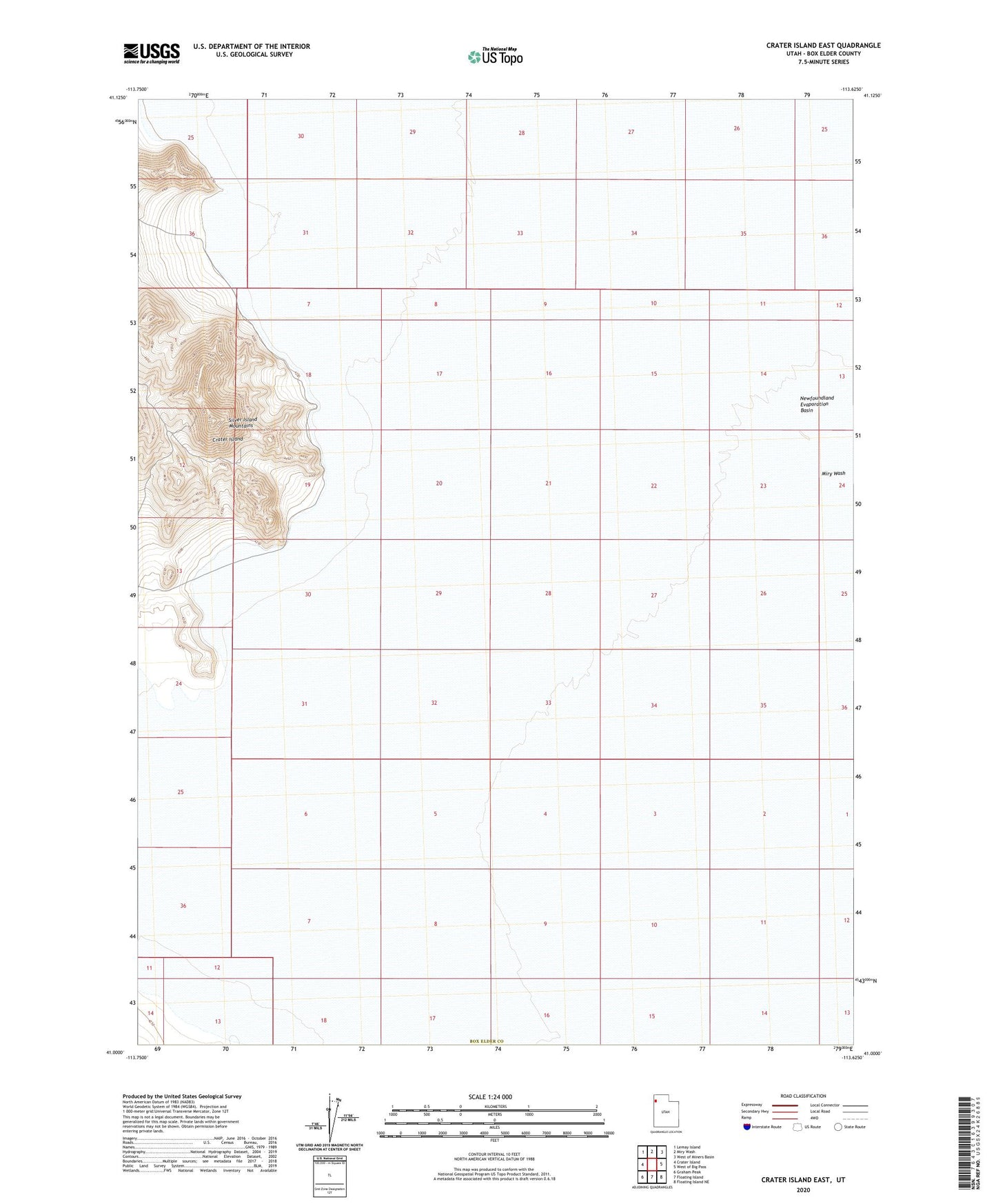 Crater Island East Utah US Topo Map Image