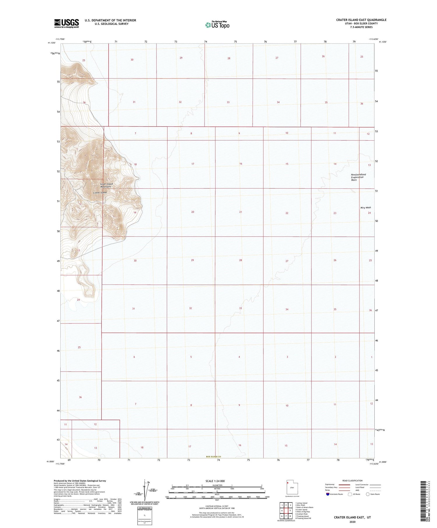 Crater Island East Utah US Topo Map Image