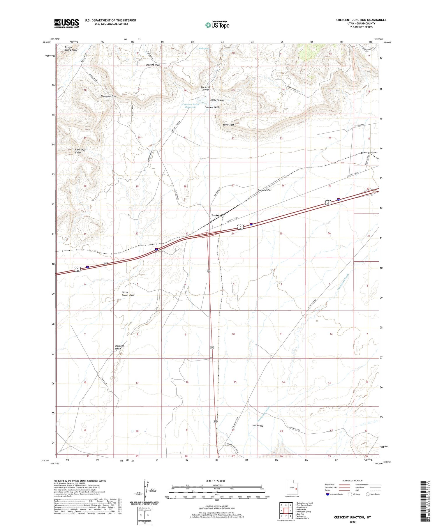Crescent Junction Utah US Topo Map Image