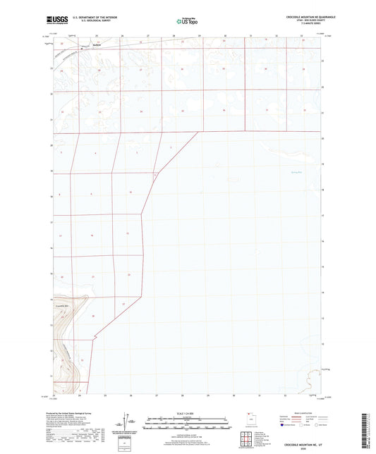 Crocodile Mountain NE Utah US Topo Map Image