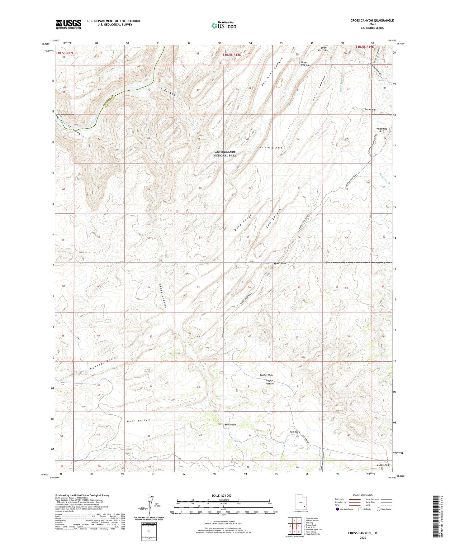 Cross Canyon Utah US Topo Map Image