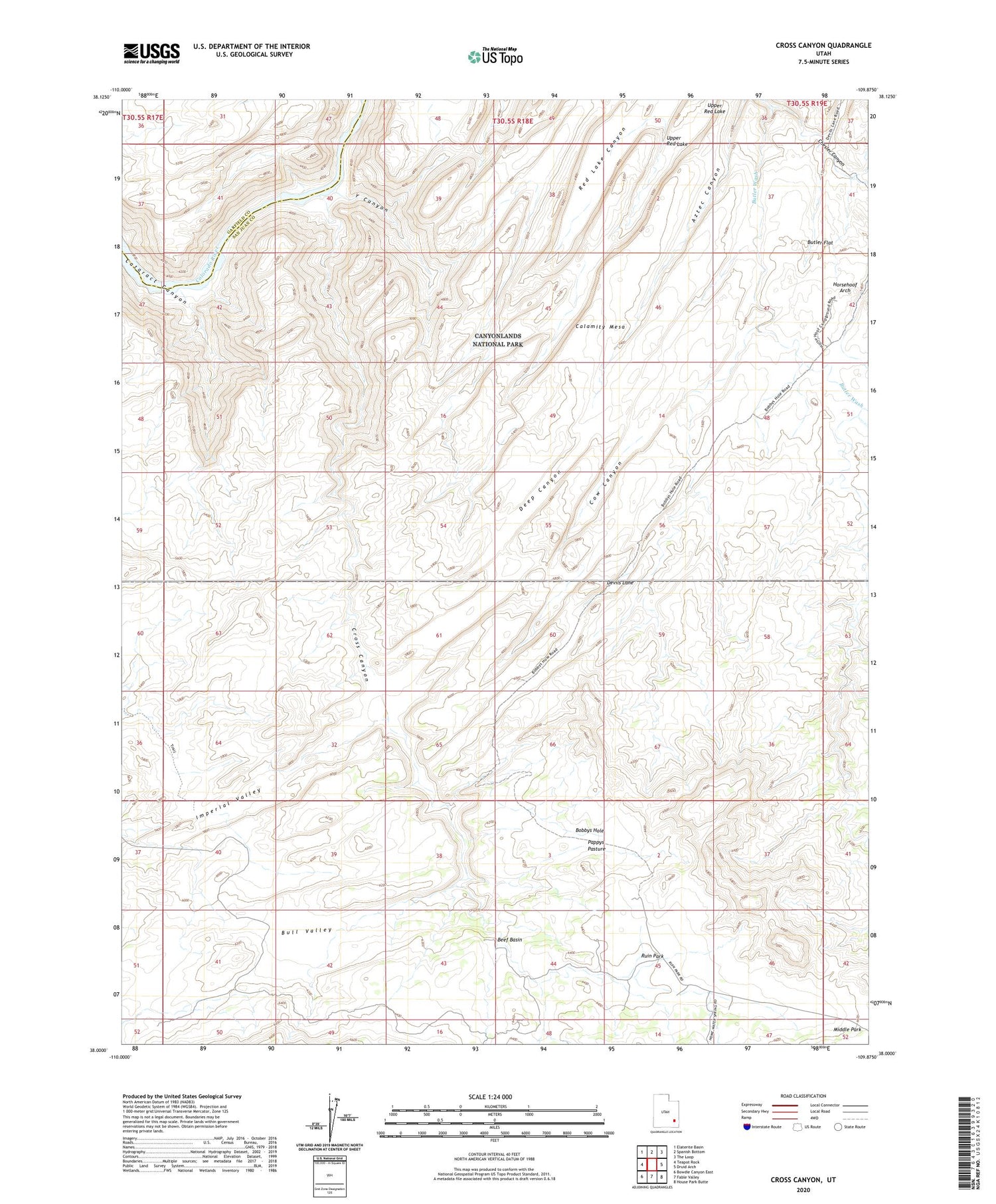 Cross Canyon Utah US Topo Map Image