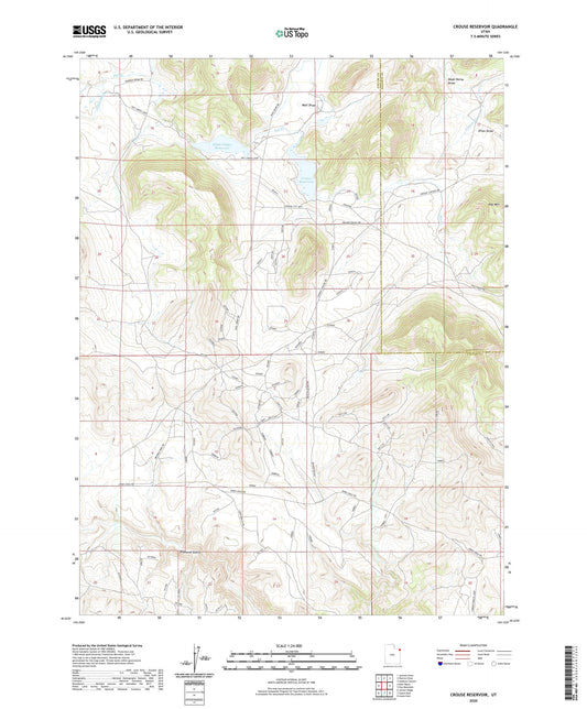 Crouse Reservoir Utah US Topo Map Image