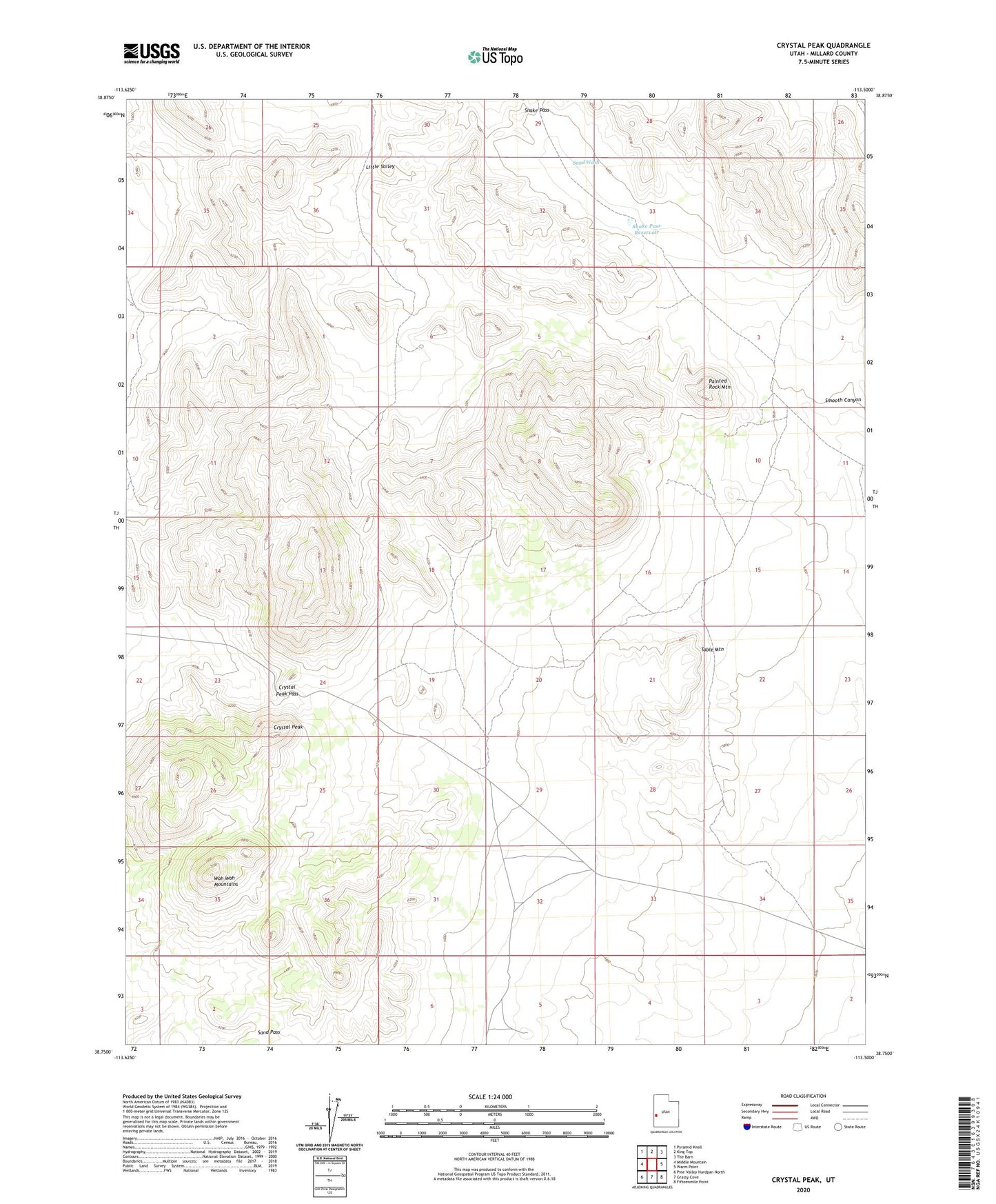 Crystal Peak Utah US Topo Map Image