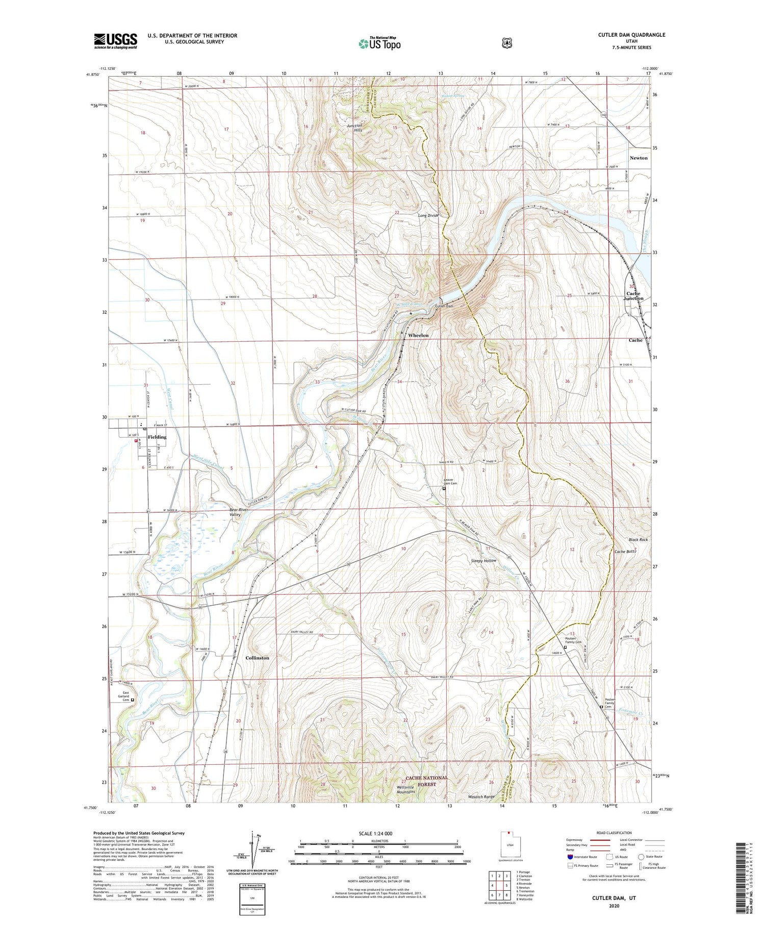 Cutler Dam Utah US Topo Map Image