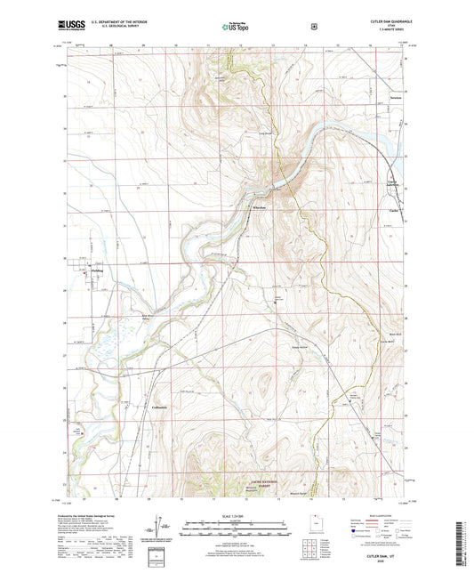 Cutler Dam Utah US Topo Map Image