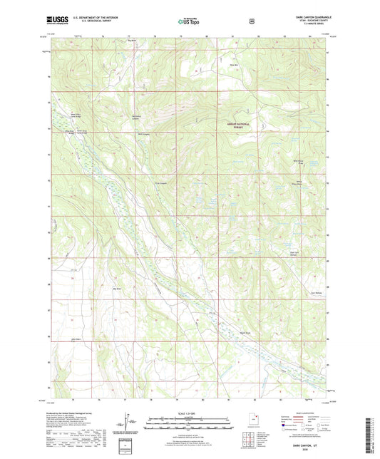 Dark Canyon Utah US Topo Map Image