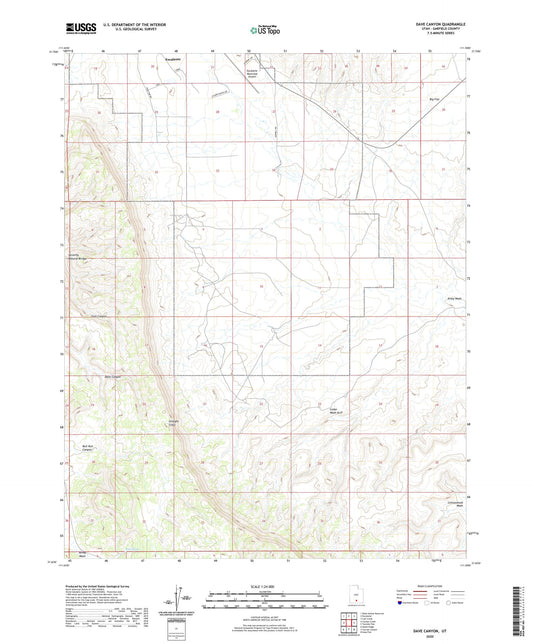 Dave Canyon Utah US Topo Map Image