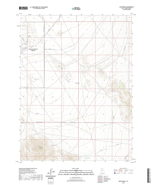 Davis Knolls Utah US Topo Map Image