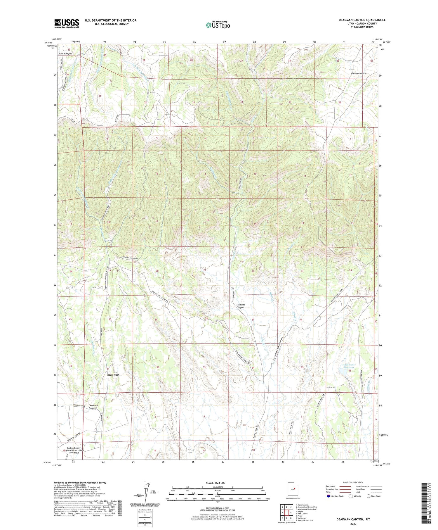 Deadman Canyon Utah US Topo Map Image