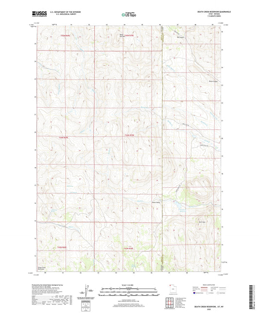 Death Creek Reservoir Utah US Topo Map Image
