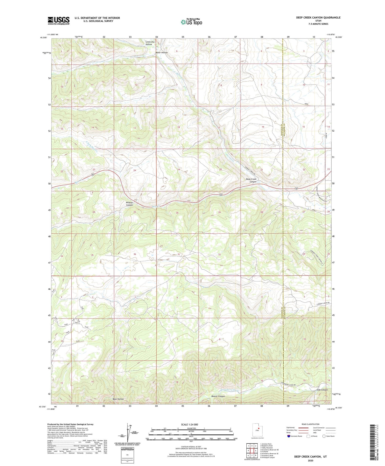 Deep Creek Canyon Utah US Topo Map Image