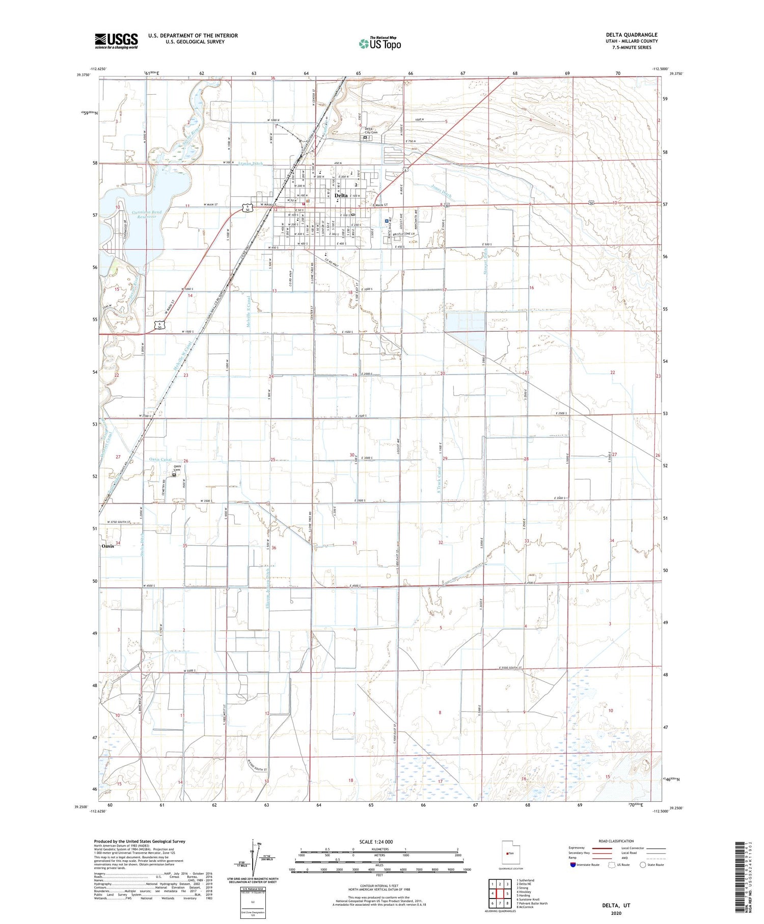 Delta Utah US Topo Map Image