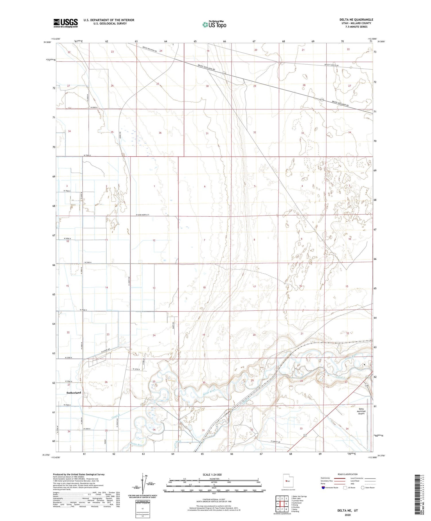 Delta NE Utah US Topo Map Image