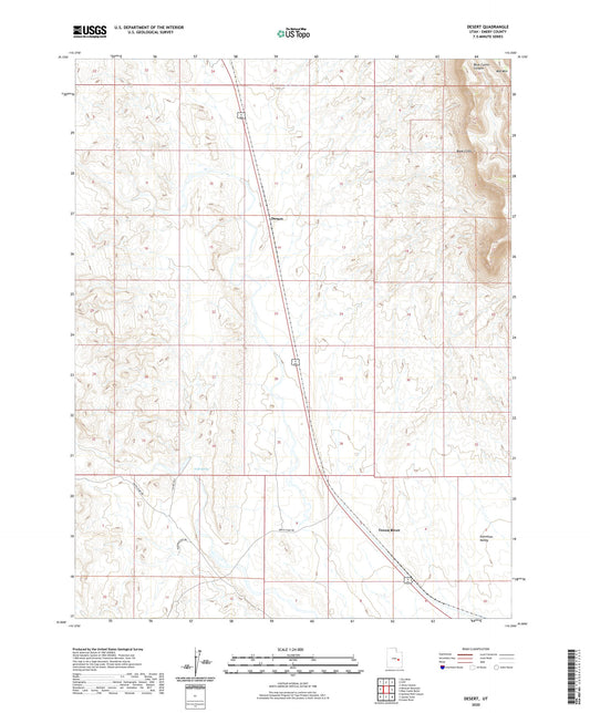 Desert Utah US Topo Map Image