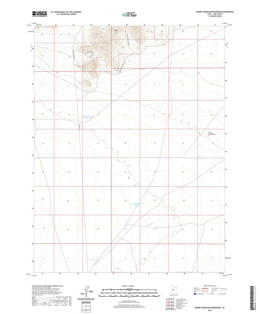 Desert Mountain Reservoir Utah US Topo Map Image