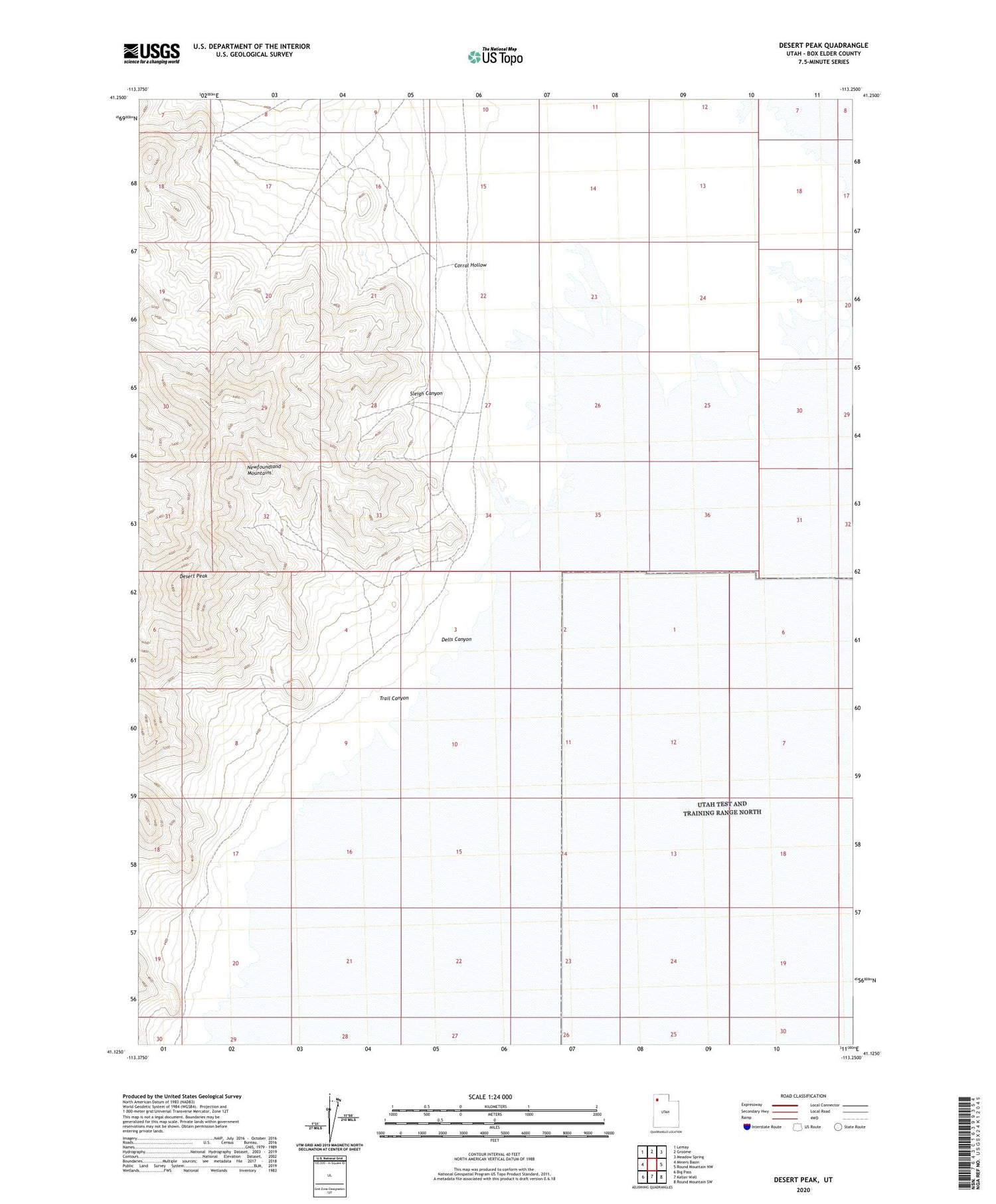 Desert Peak Utah US Topo Map Image