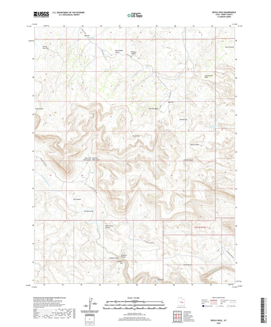 Devils Hole Utah US Topo Map Image