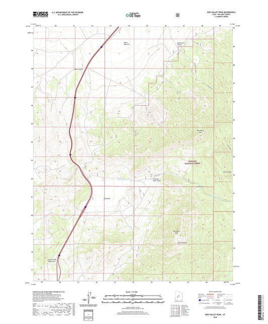 Dog Valley Peak Utah US Topo Map Image