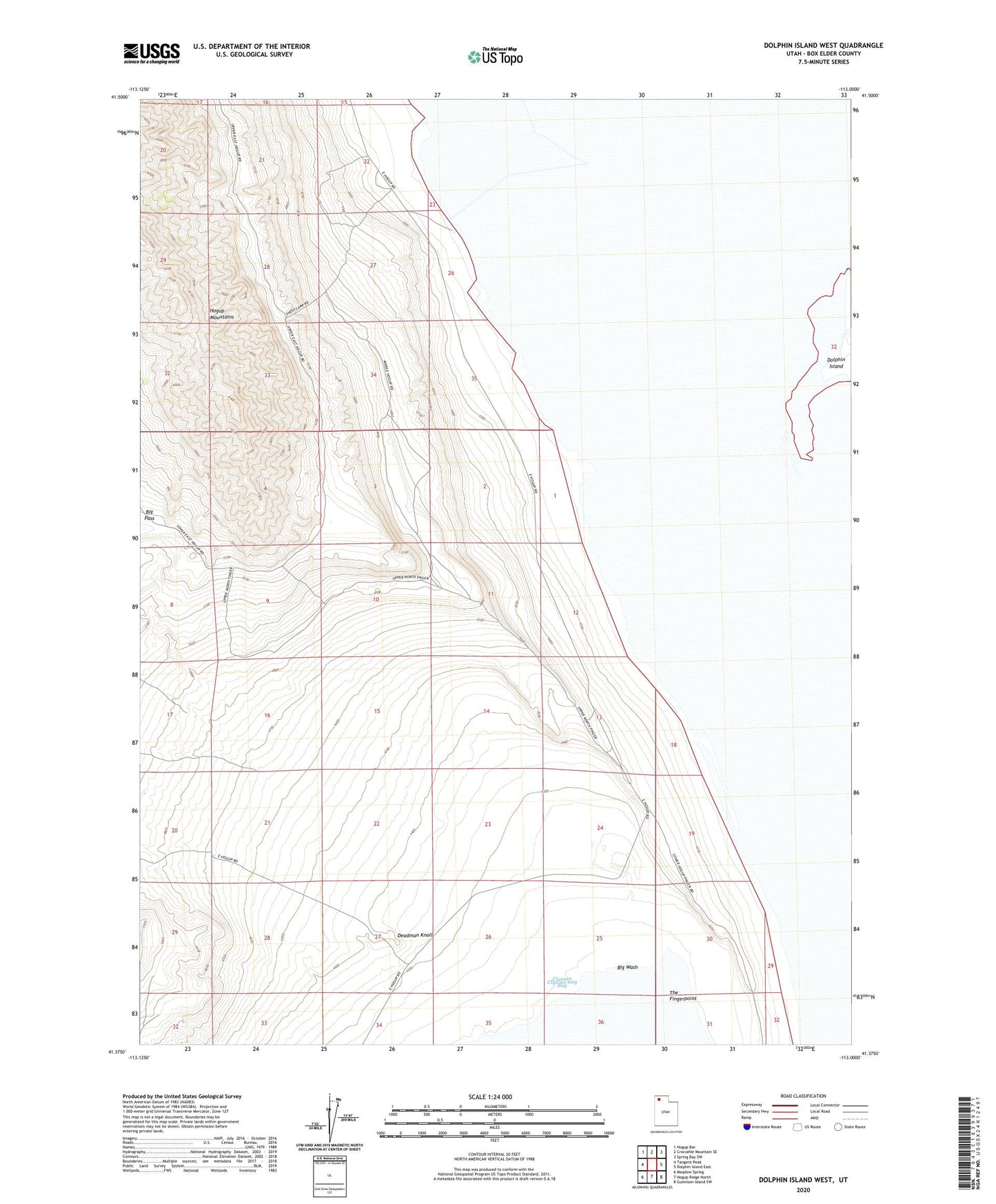 Dolphin Island West Utah US Topo Map Image