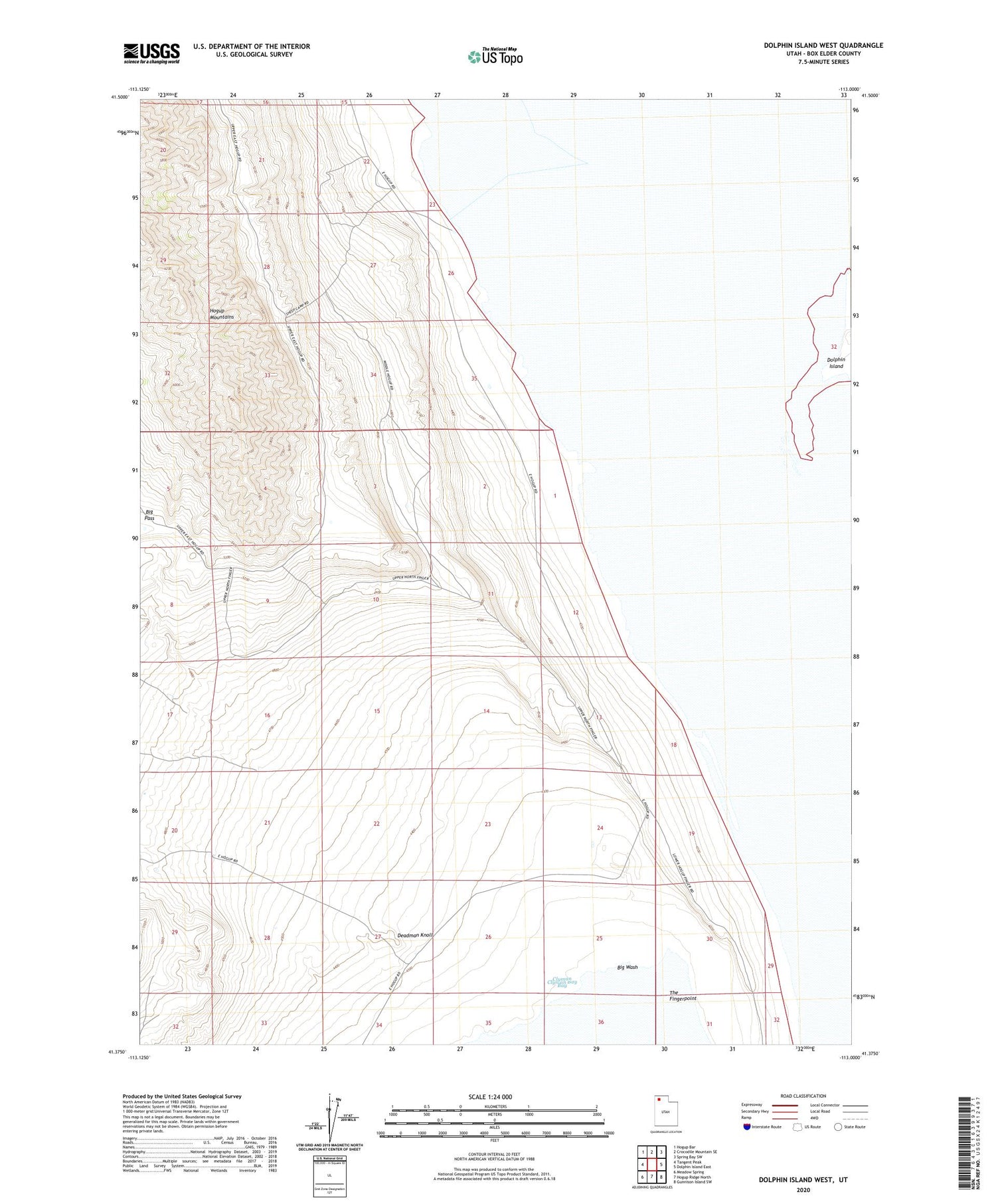 Dolphin Island West Utah US Topo Map Image