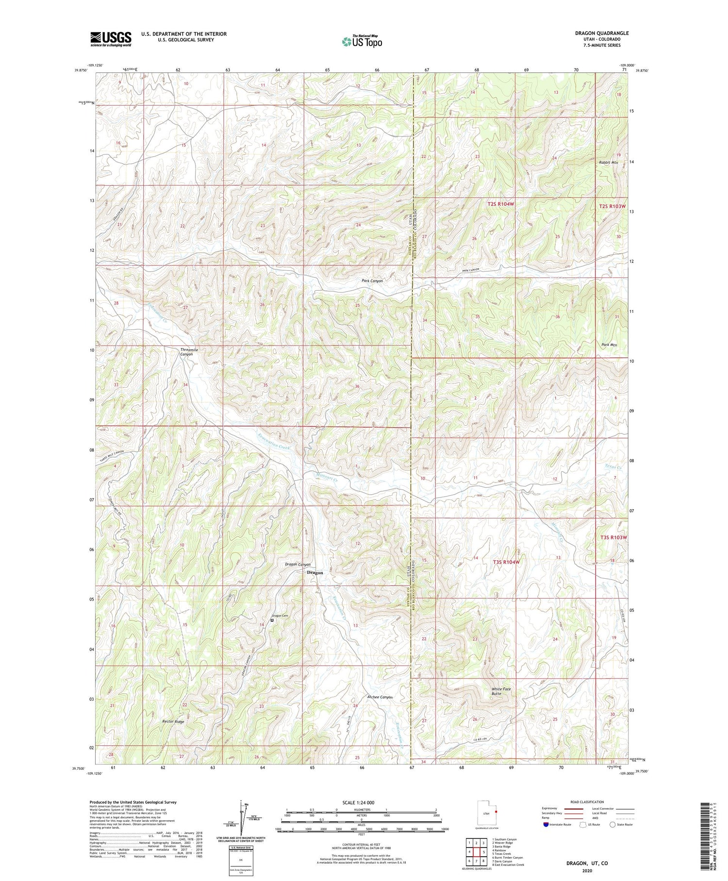 Dragon Utah US Topo Map Image