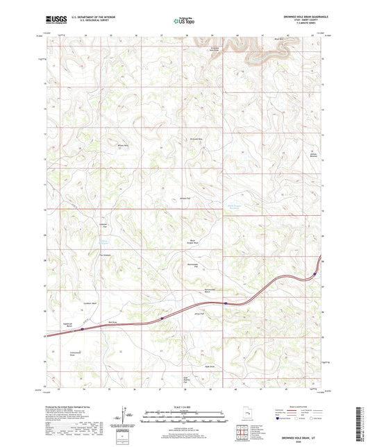 Drowned Hole Draw Utah US Topo Map Image