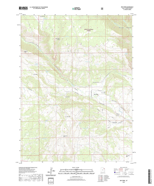 Dry Fork Utah US Topo Map Image