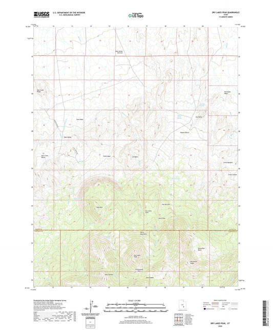 Dry Lakes Peak Utah US Topo Map Image