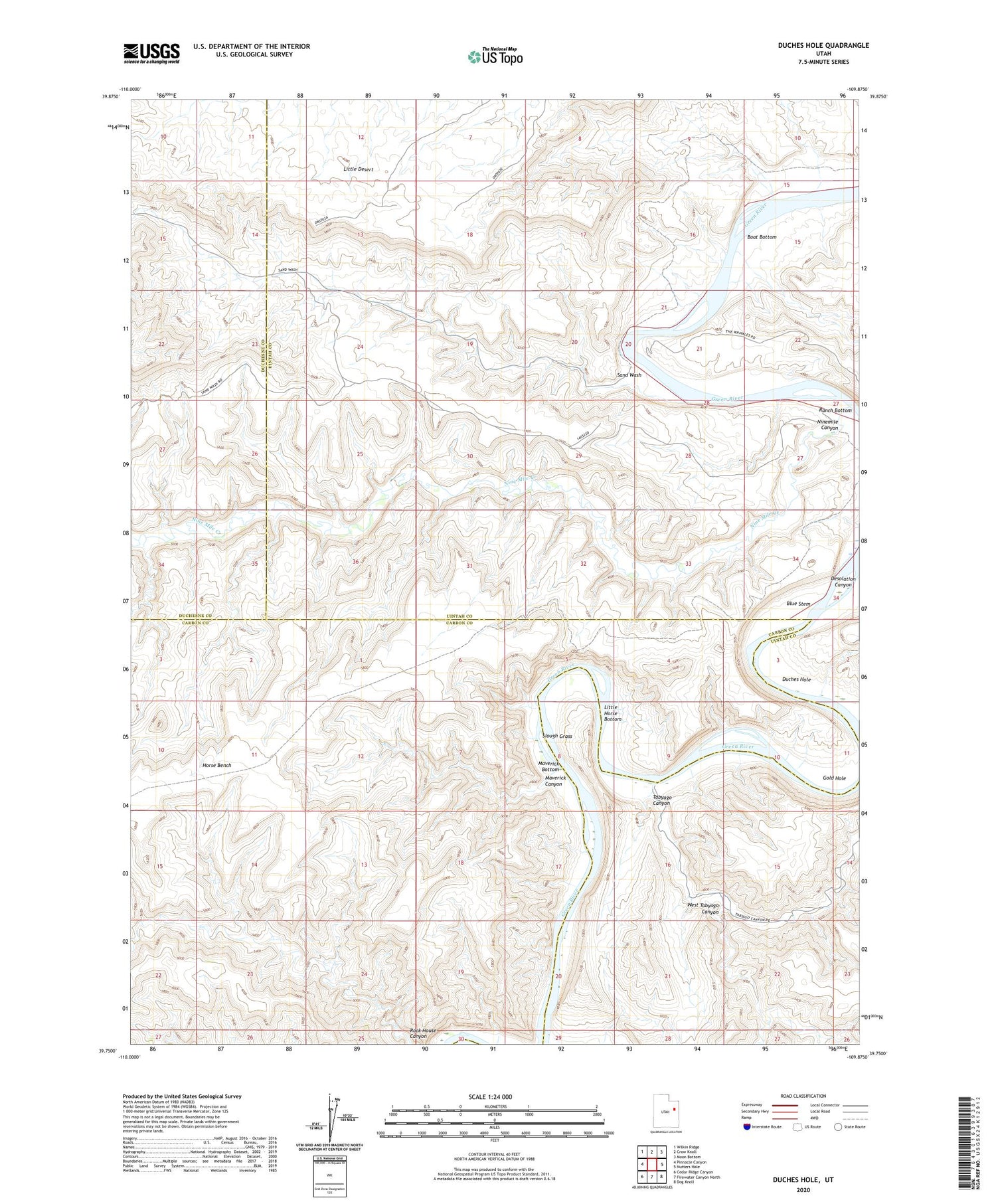 Duches Hole Utah US Topo Map Image