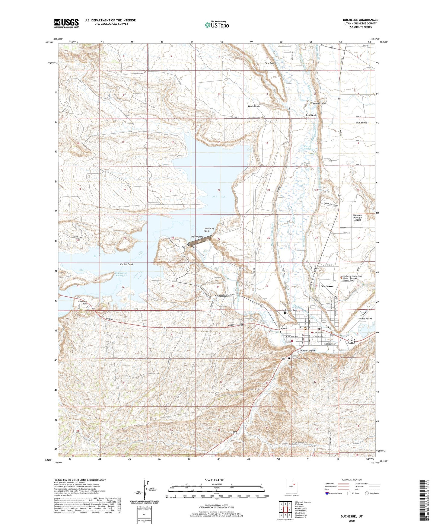 Duchesne Utah US Topo Map Image