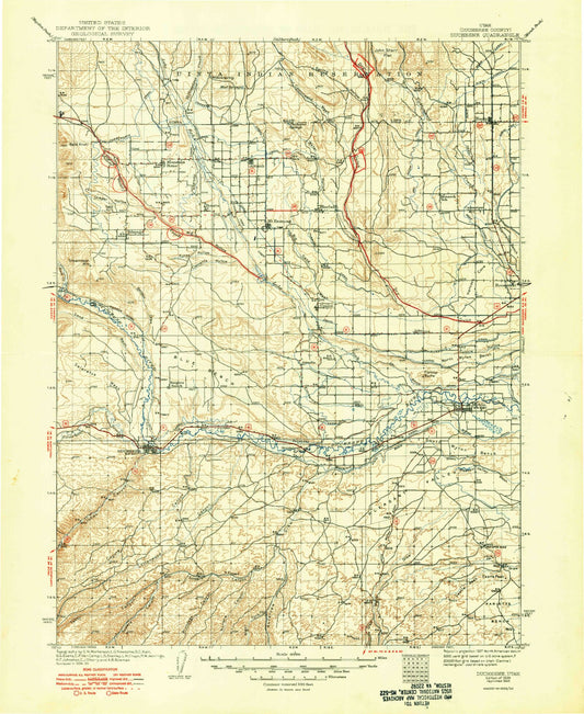 Historic 1939 Duchesne Utah 30'x30' Topo Map Image