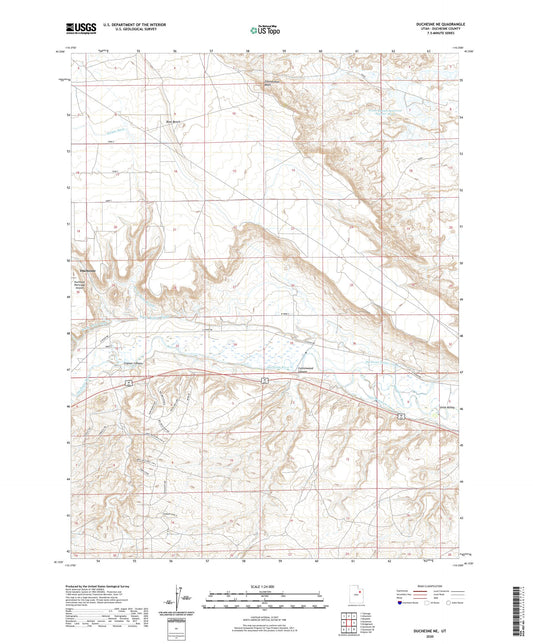 Duchesne NE Utah US Topo Map Image