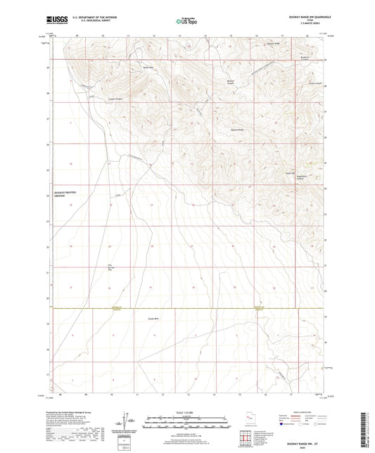 Dugway Range NW Utah US Topo Map Image
