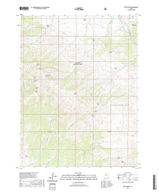 Dutch Peak Utah US Topo Map Image