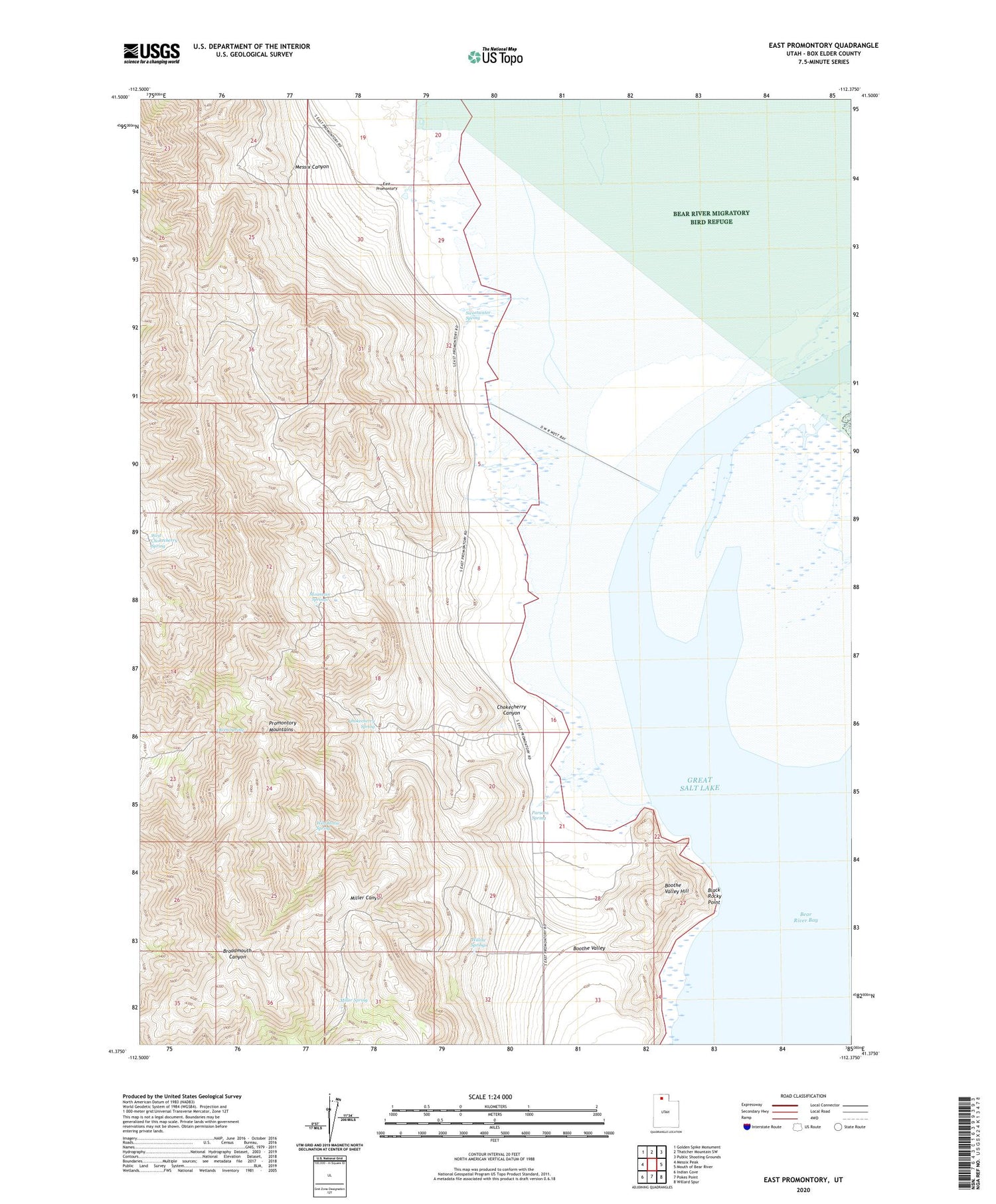 East Promontory Utah US Topo Map Image